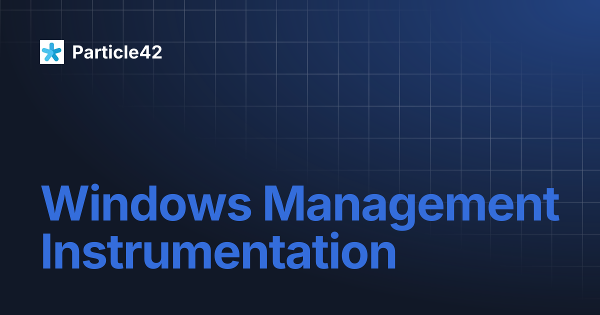 Windows Management Instrumentation | Particle42